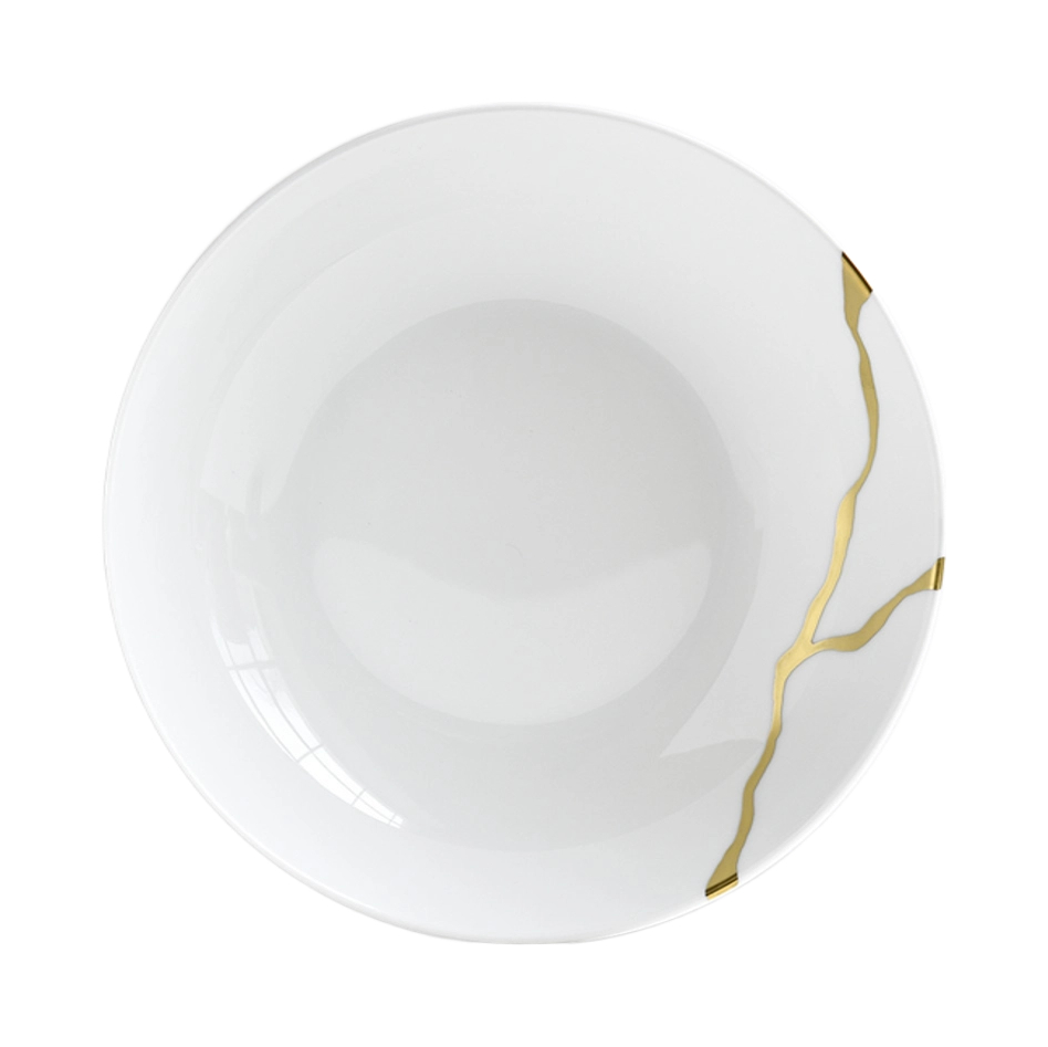 Тарелка суповая Bernardaud Kintsugi 19 см белая, фарфор