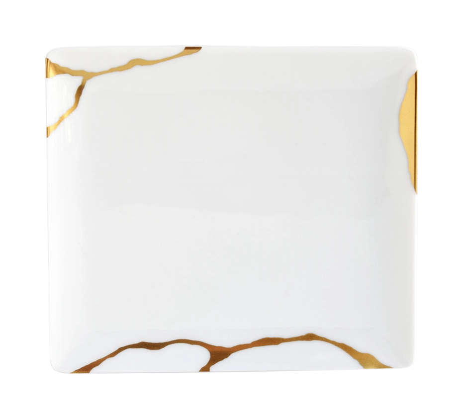 Поднос Bernardaud Kintsugi 17 х 15 см белый, фарфор