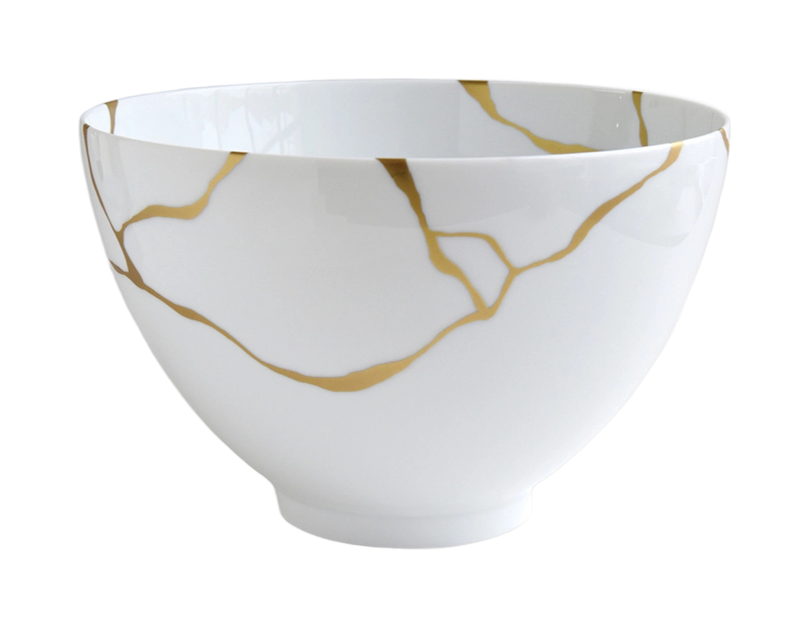 Салатник Kintsugi 27 см белый, фарфор