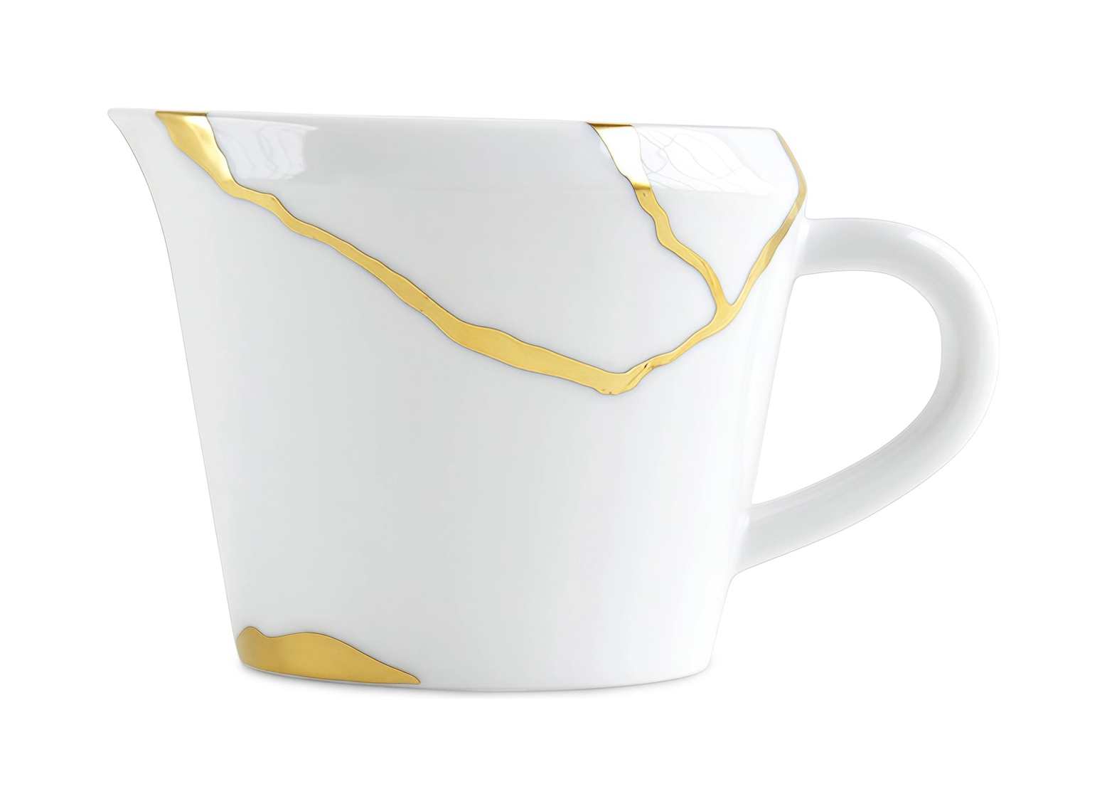 Молочник KINTSUGI 250 мл фарфор белый с золотом