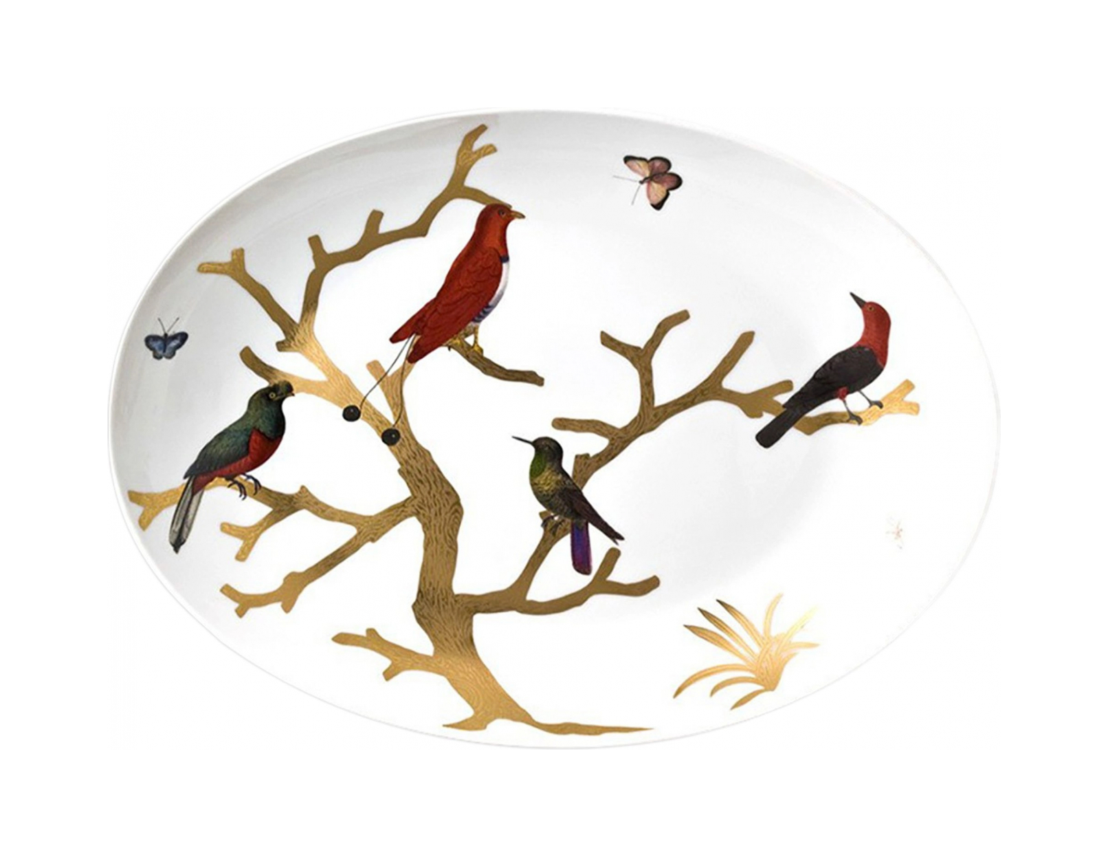Блюдо овальное AUX OISEAUX 39 см фарфор