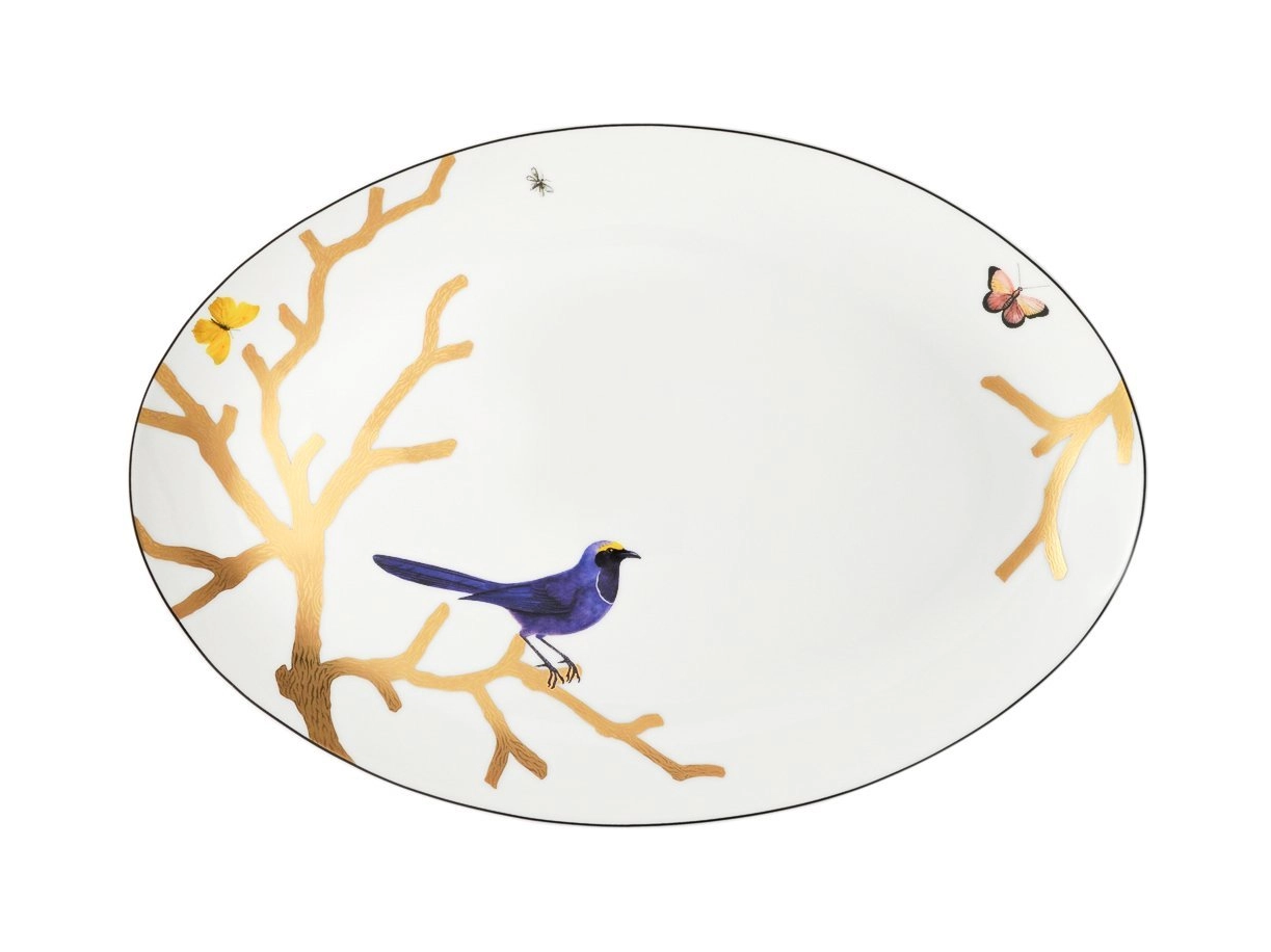 Блюдо овальное AUX OISEAUX 38 см фарфор