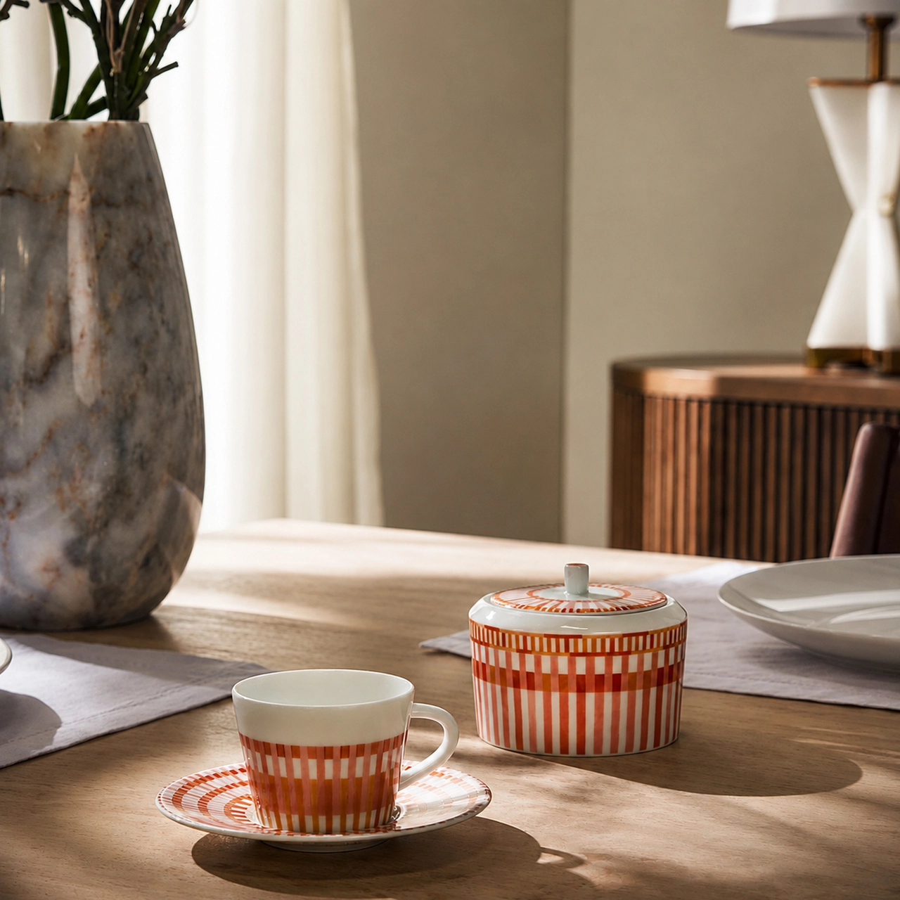 Чашка кофейная с блюдцем TERRA ROSA 60 мл фарфор оранжевая Bernardaud 2086/79