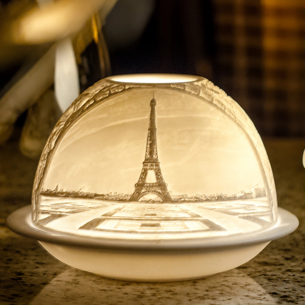 Подсвечник-литофан LA TOUR EIFFEL с ароматической свечой 7.5 см фарфор Bernardaud 2127/21834