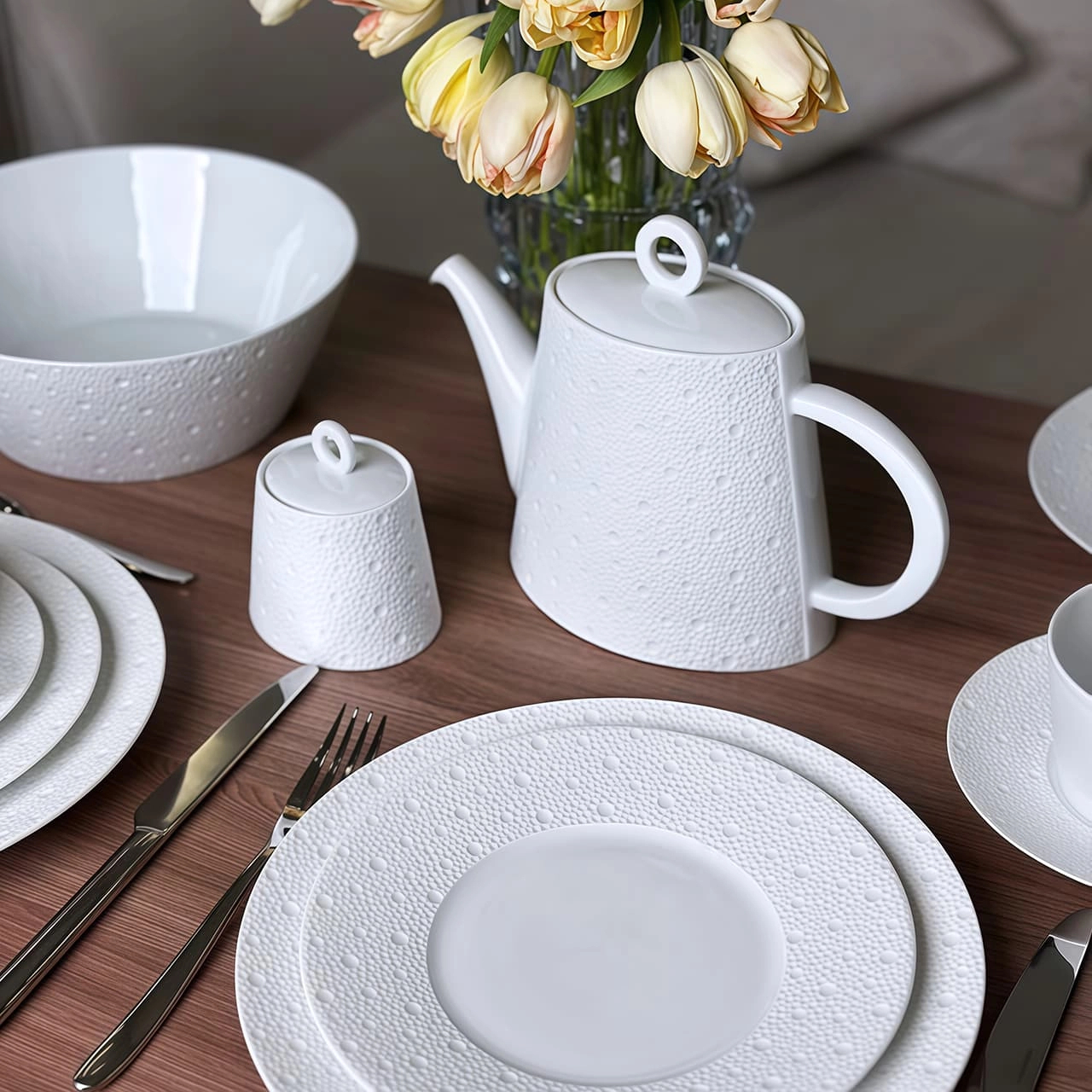 Сахарница ECUME PERLE 250 мл фарфор перламутр Bernardaud 1975/20520