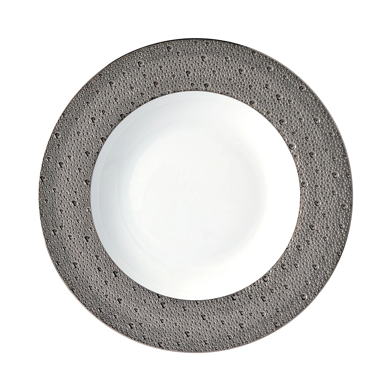 Тарелка суповая ECUME PLATINE 23 см фарфор платина Bernardaud 0738/20449
