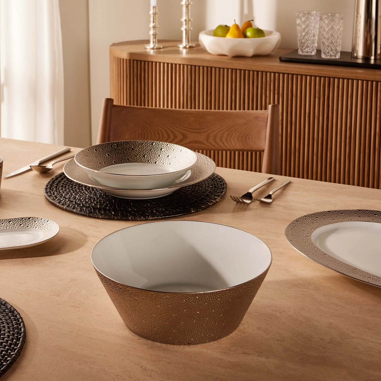Салатник ECUME PLATINE 24 см фарфор платина Bernardaud 0738/20516