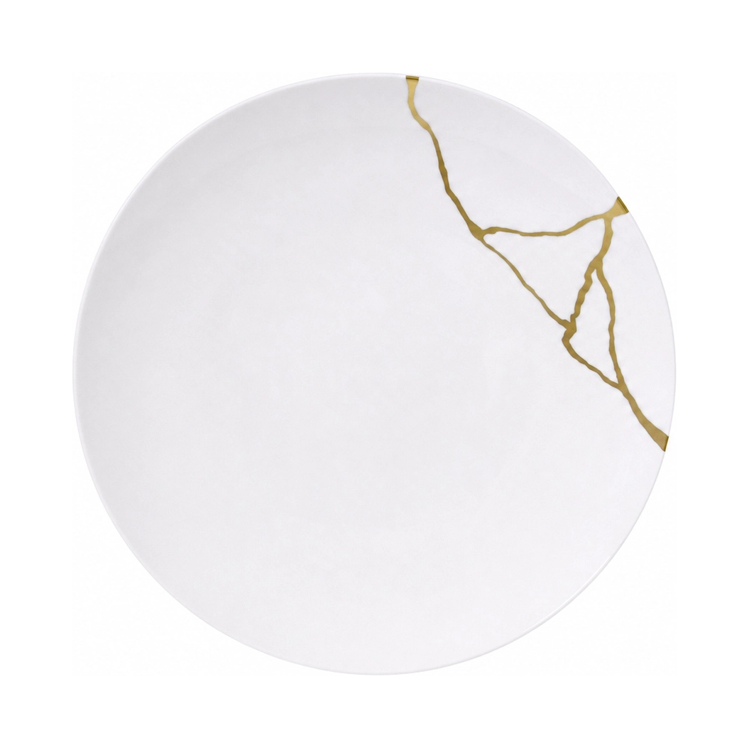 Тарелка обеденная Kintsugi 27 см белая, фарфор