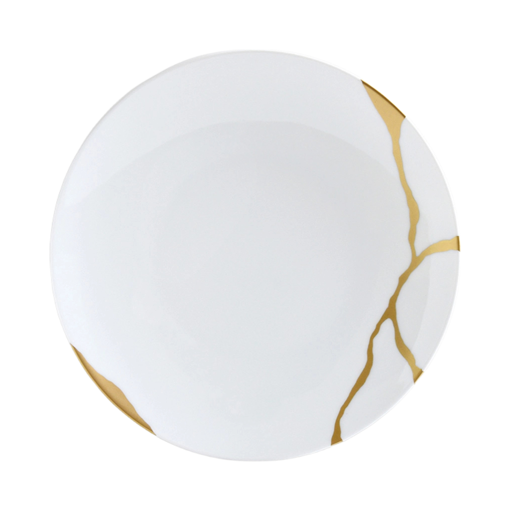 Тарелка салатная Kintsugi 22 см белая, фарфор