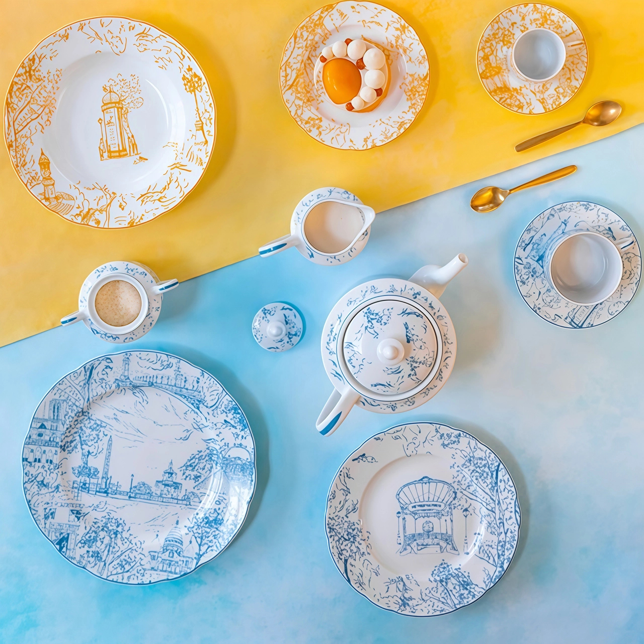 Чайник TOUT PARIS 1 л фарфор синий Bernardaud 1980/23376