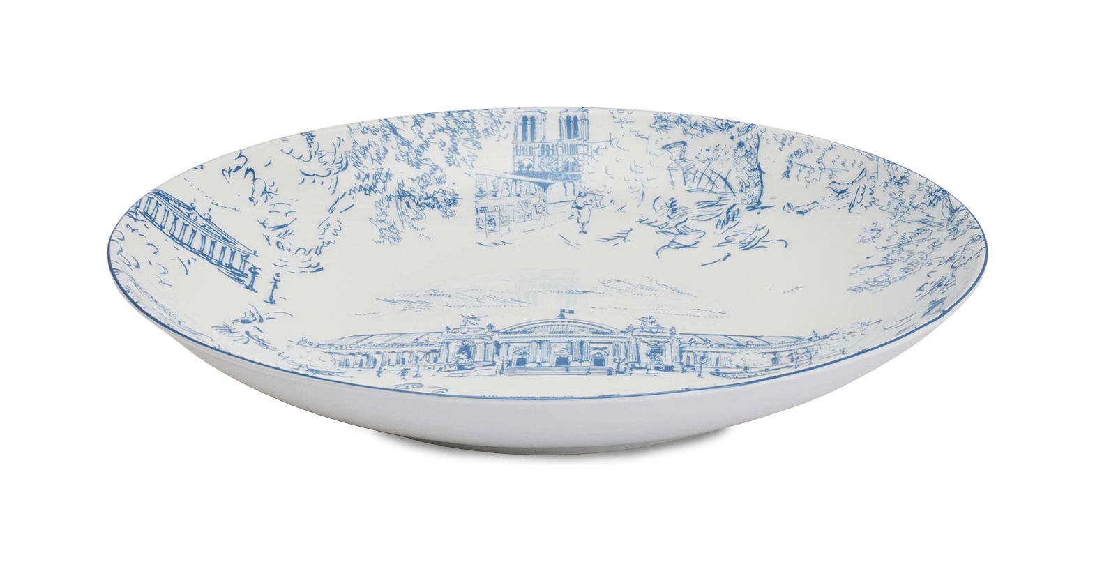 Блюдо круглое глубокое TOUT PARIS 29 см фарфор синее Bernardaud 1980/115
