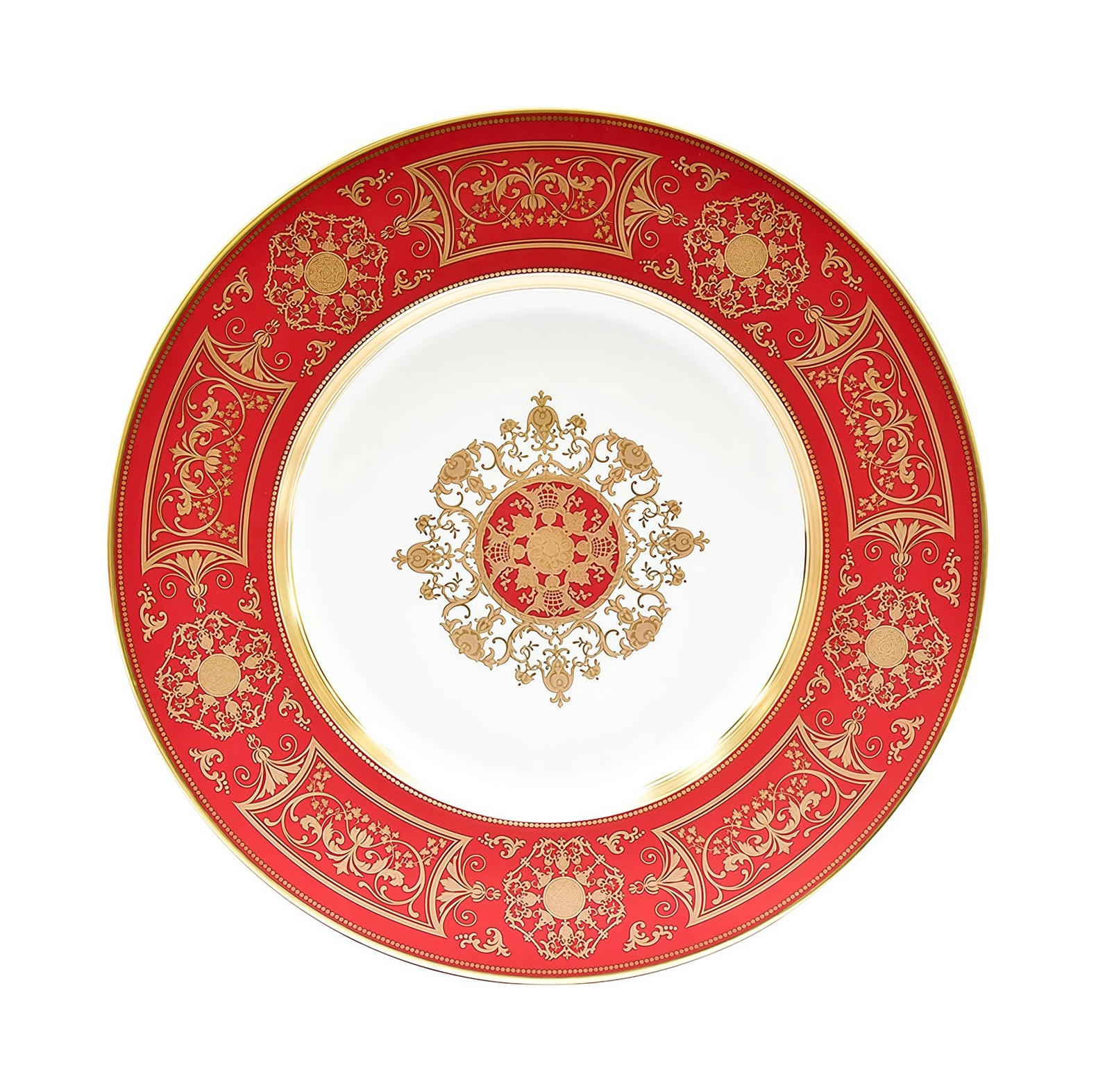 Тарелка подстановочная Bernardaud AUX ROIS ROUGE 31.5 см фарфор красная золото