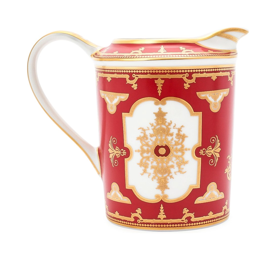 Молочник AUX ROIS ROUGE 300 мл фарфор красный золото Bernardaud G653/57