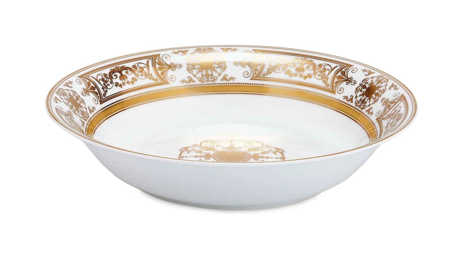 Блюдо круглое глубокое AUX ROIS OR 24 см фарфор белое золото Bernardaud 1847/21265