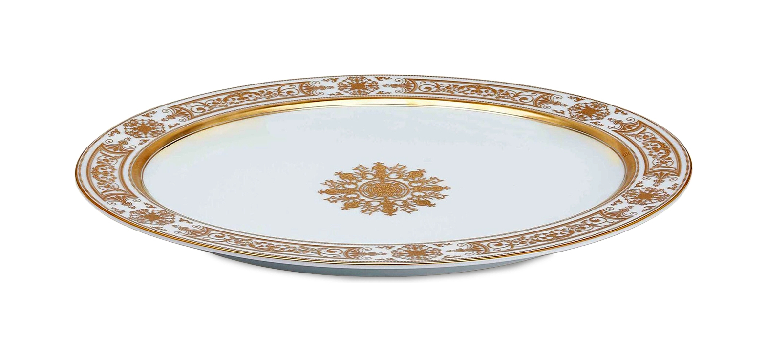 Блюдо овальное AUX ROIS OR 38 см фарфор белое золото Bernardaud 1847/107
