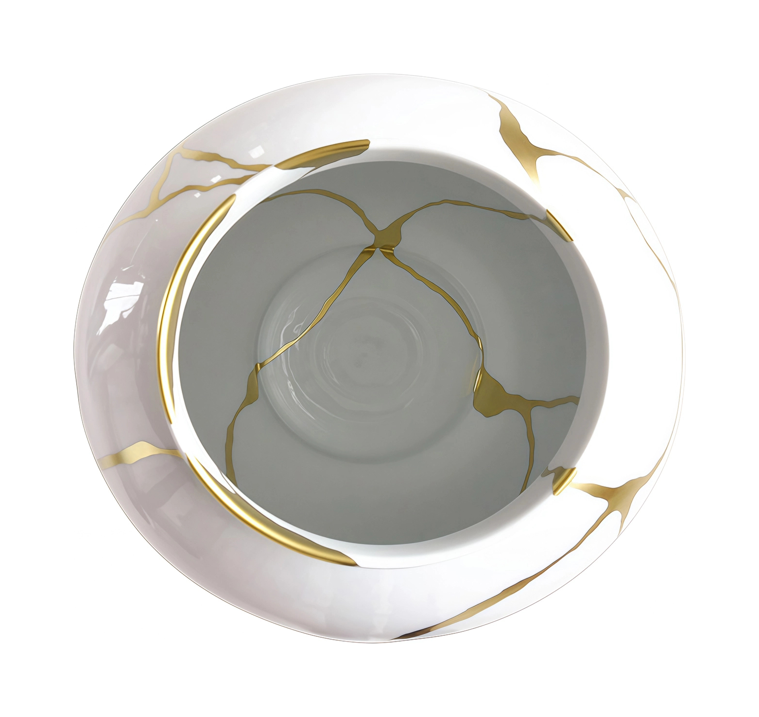 Ваза для цветов KINTSUGI 57 см фарфор белая с золотом Bernardaud 77347315