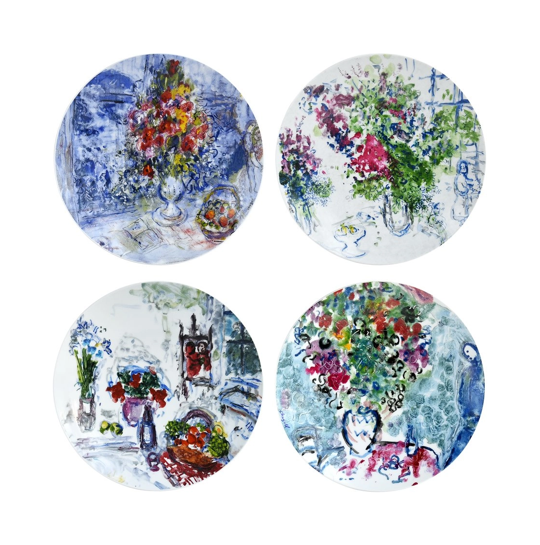 Набор салатных тарелок MARC CHAGALL Les Bouquets de Fleurs 21 см фарфор 4 шт