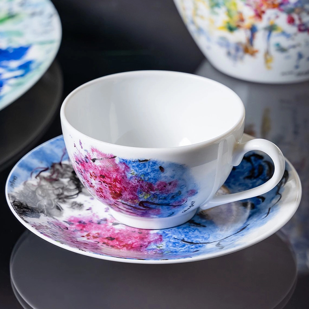 Набор из 2-х чашек с блюдцами MARC CHAGALL Les Bouquets de Fleurs 130 мл фарфор Bernardaud 1828/22665