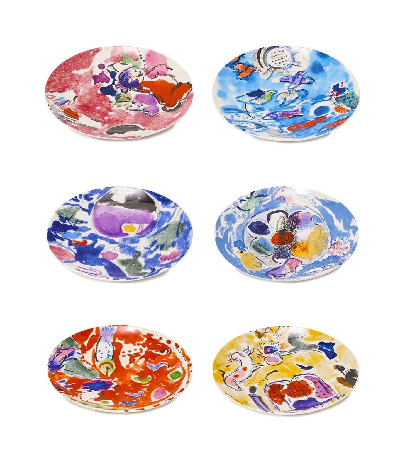 Набор салатных тарелок MARC CHAGALL Les vitraux d'Hadassah 21 см фарфор 6 шт Bernardaud 1168/21260-6-V2