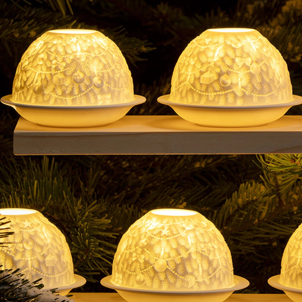 Подсвечник-литофан CHRISTMAS TREE с ароматической свечой 7.5 см фарфор Bernardaud 2127/7037