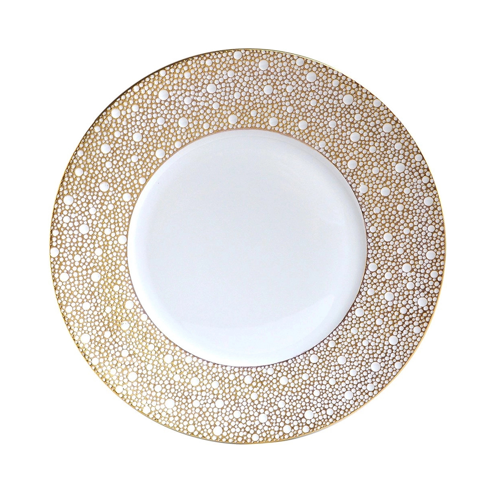 Тарелка обеденная Bernardaud ECUME MORDORE 26 см фарфор бело-золотая
