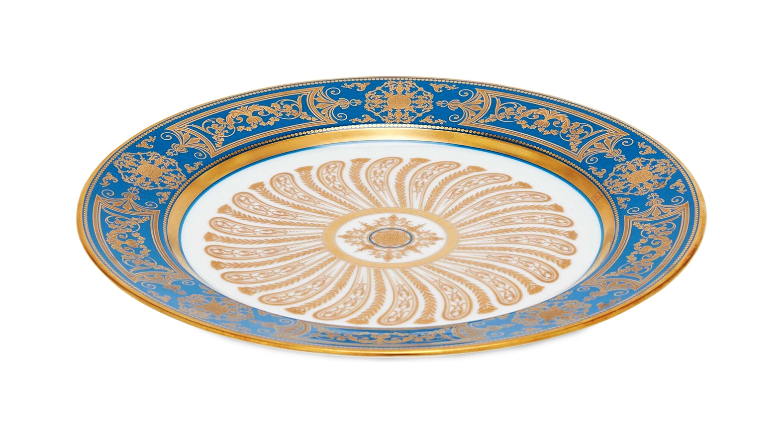 Тарелка салатная AUX ROIS 21 см фарфор синяя золото Bernardaud 0485/17