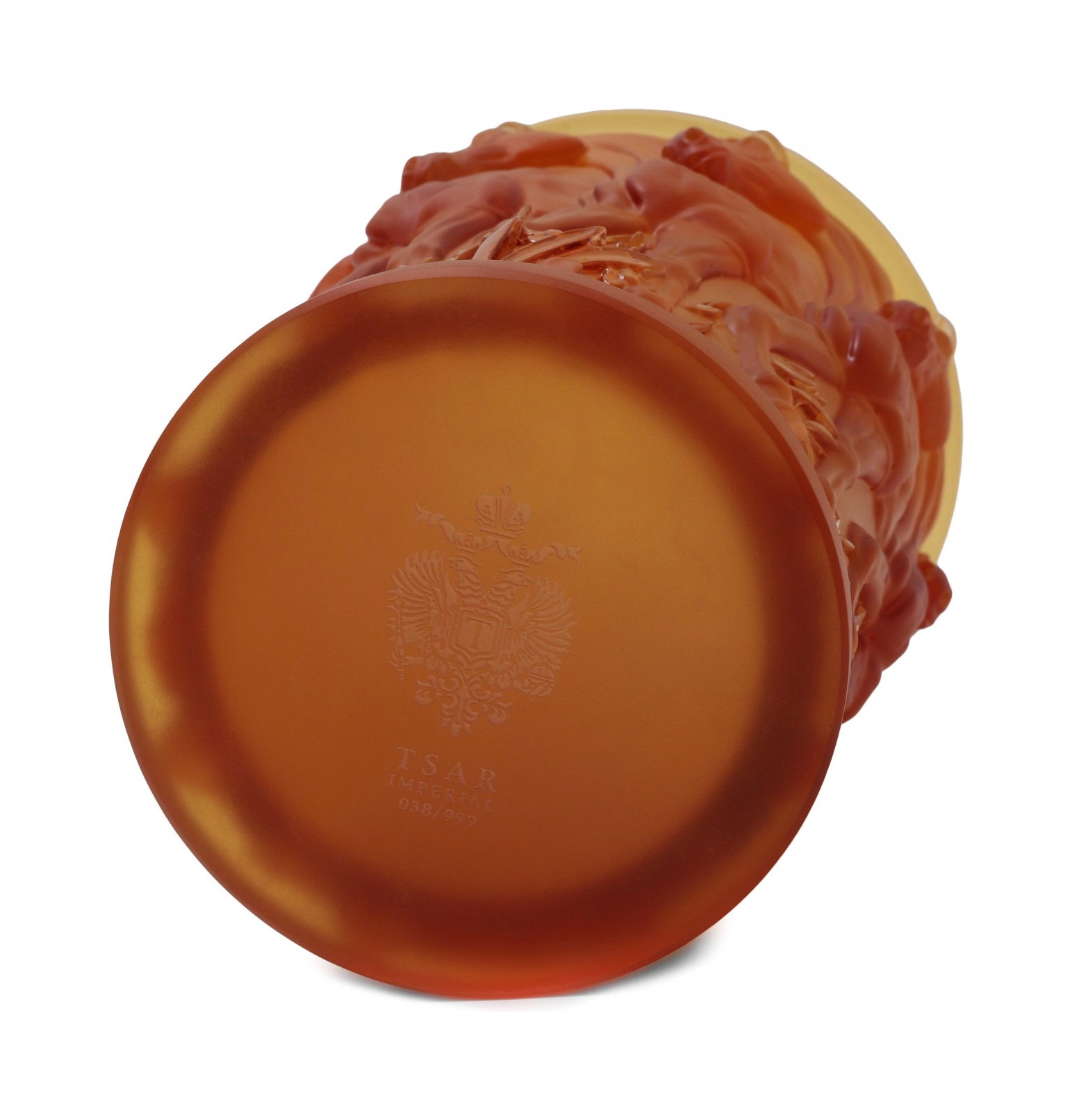 Ваза ORLOV 18.5 см хрусталь янтарная Tsar 202618Y