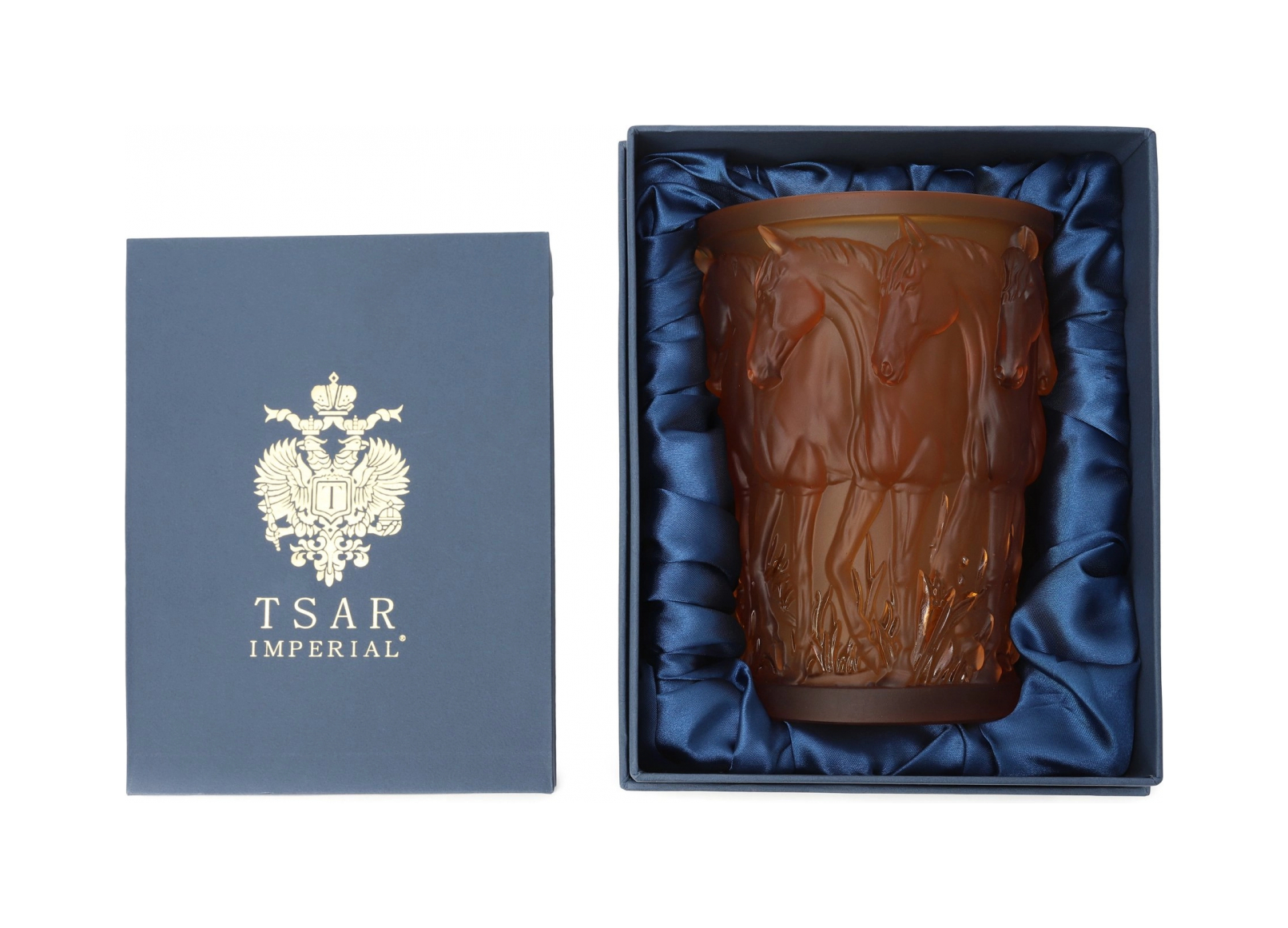 Ваза ORLOV 18.5 см хрусталь янтарная Tsar 202618Y