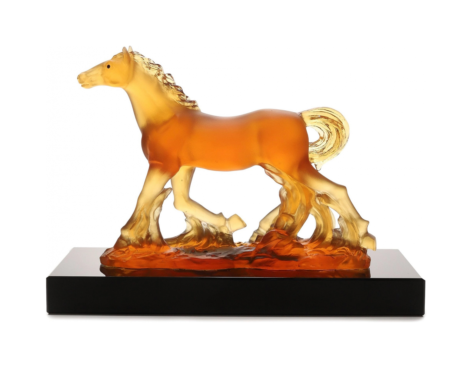 Скульптура PRAIRIE HORSE 14 см хрусталь янтарная