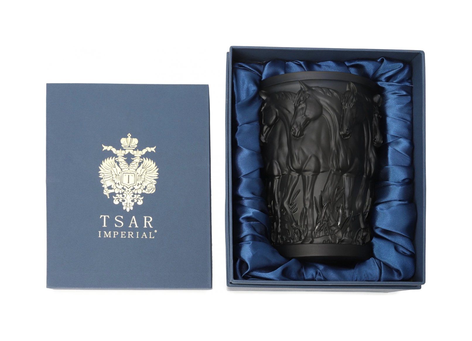 Ваза ORLOV 18.5 см хрусталь темно-серая Tsar 202618GY