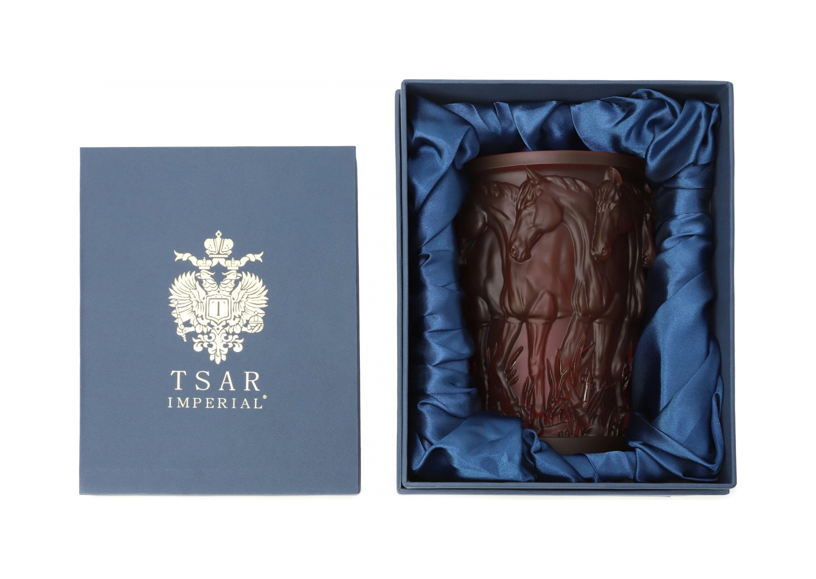 Ваза ORLOV 18.5 см хрусталь бордовая Tsar 202618R