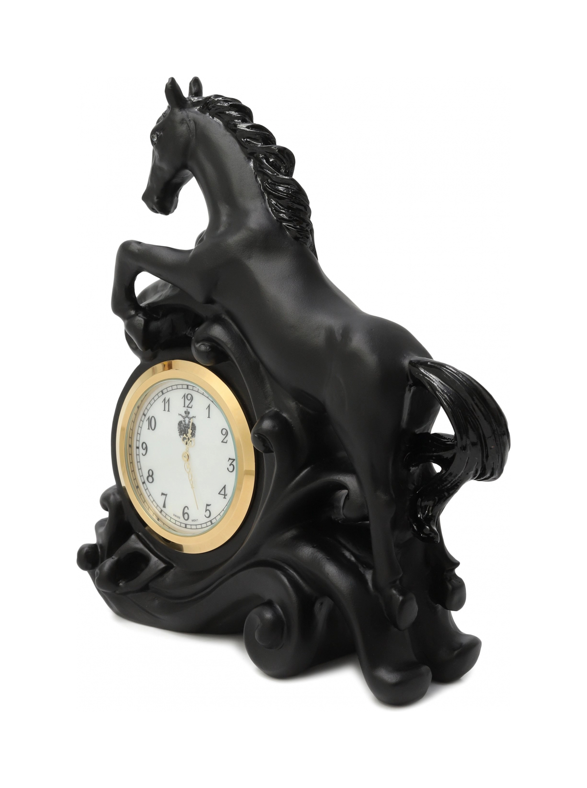 Часы настольные Лошадь 15 см хрусталь черные – 2