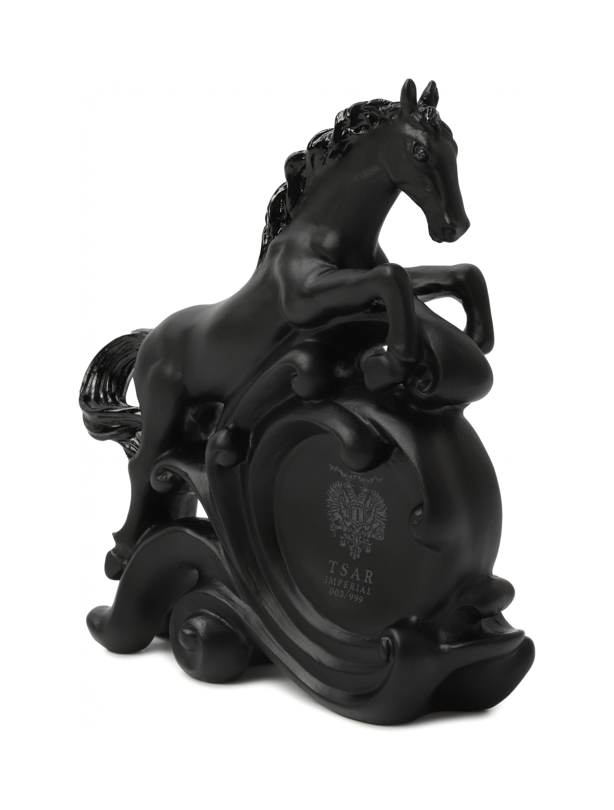 Часы настольные Лошадь 15 см хрусталь черные Tsar 6500-48