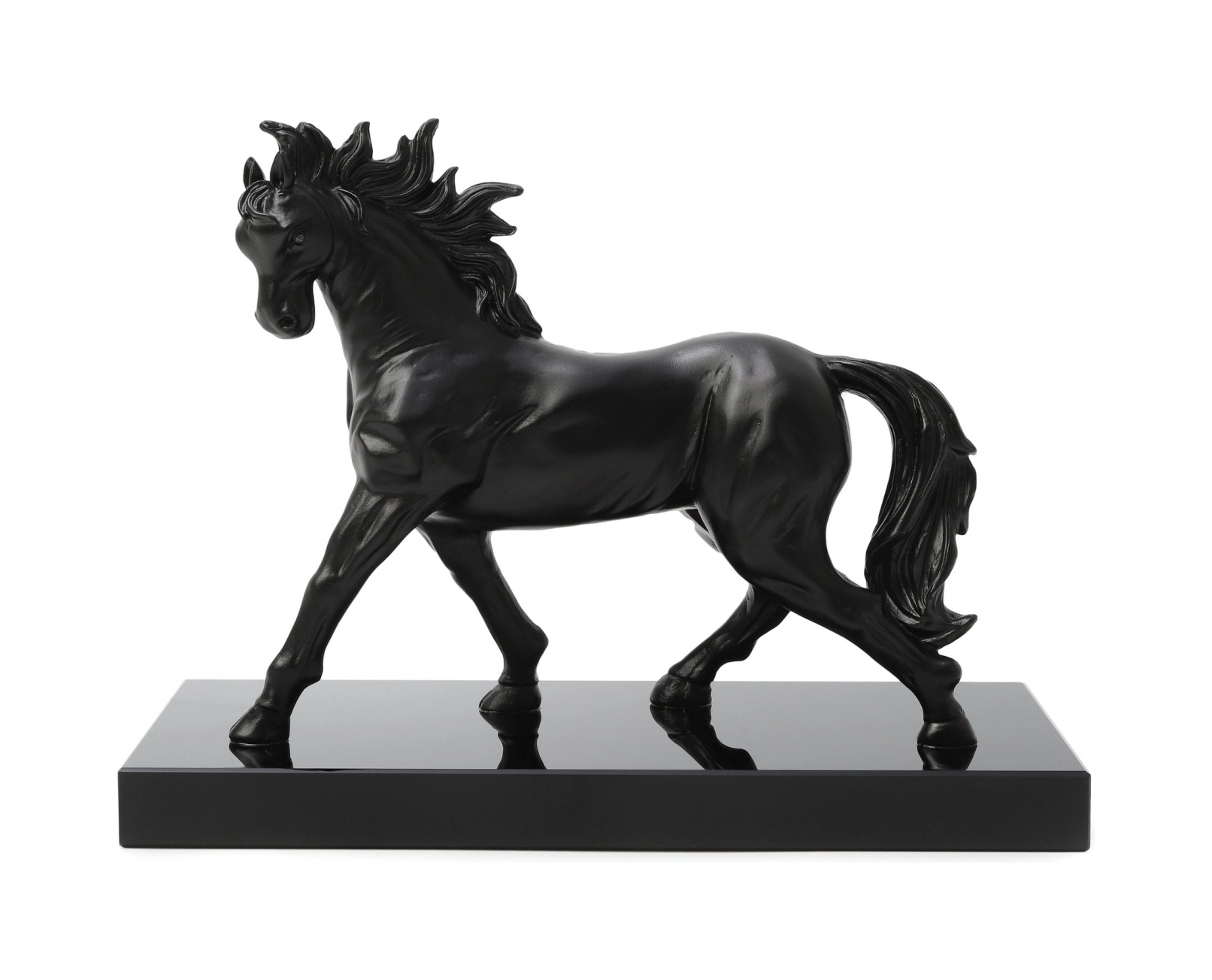 Скульптура BOGATYR Лошадь хрусталь черная