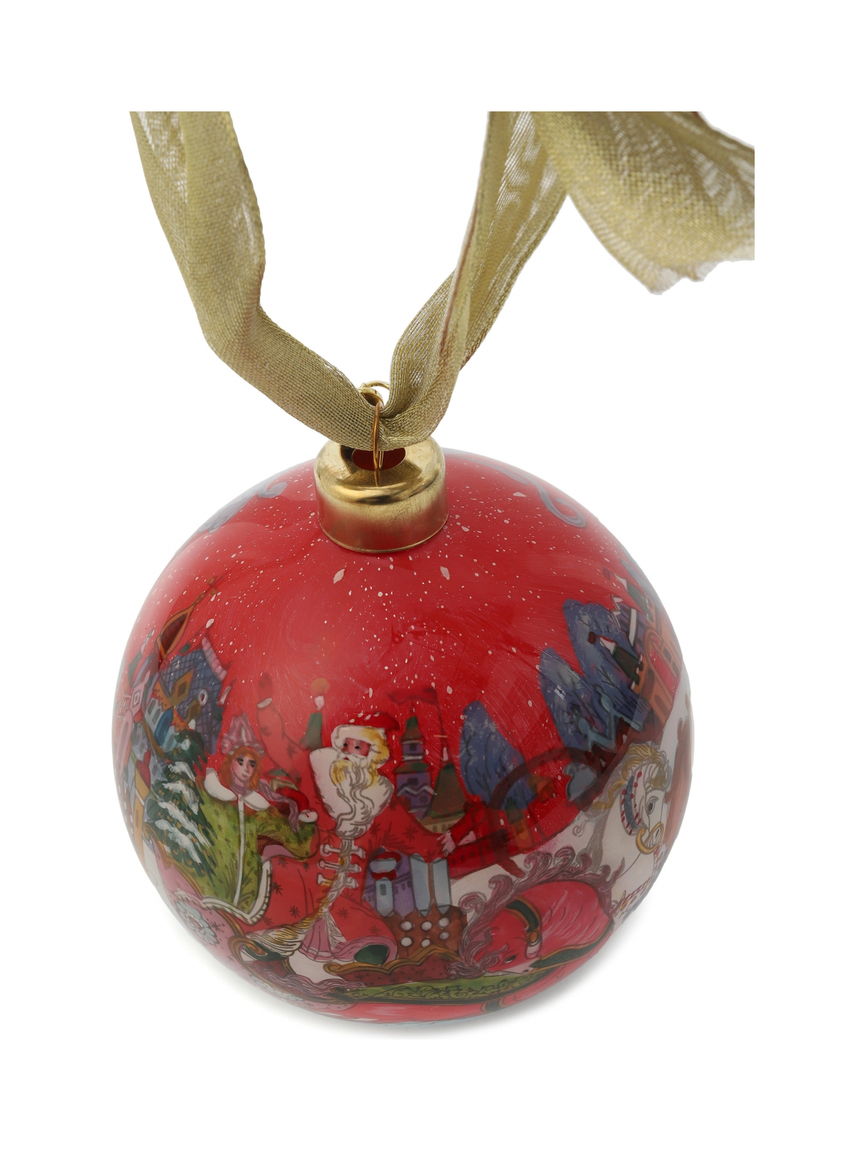 Набор елочных игрушек 2 шт с лентой стекло – 2