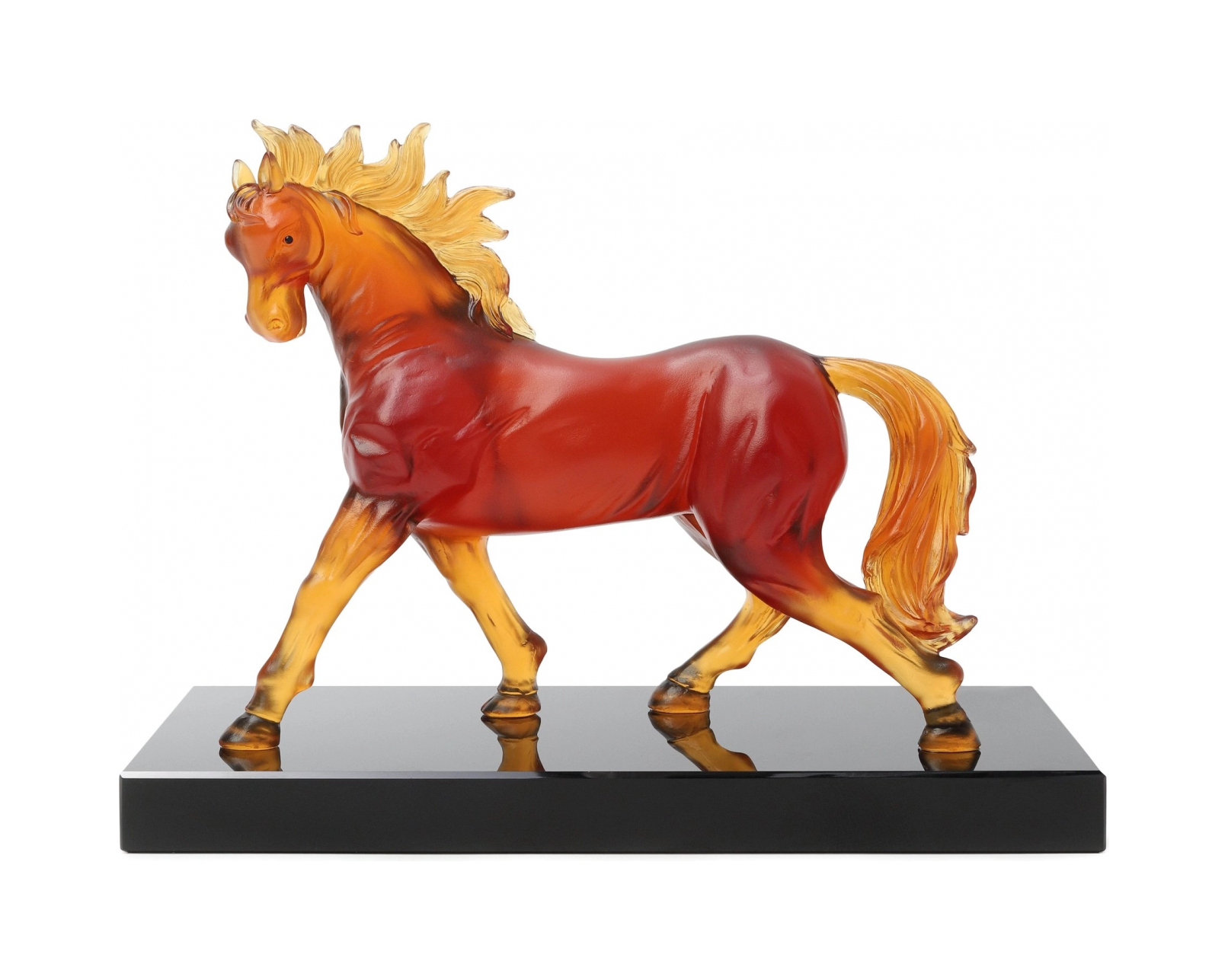 Скульптура BOGATYR Лошадь хрусталь янтарная