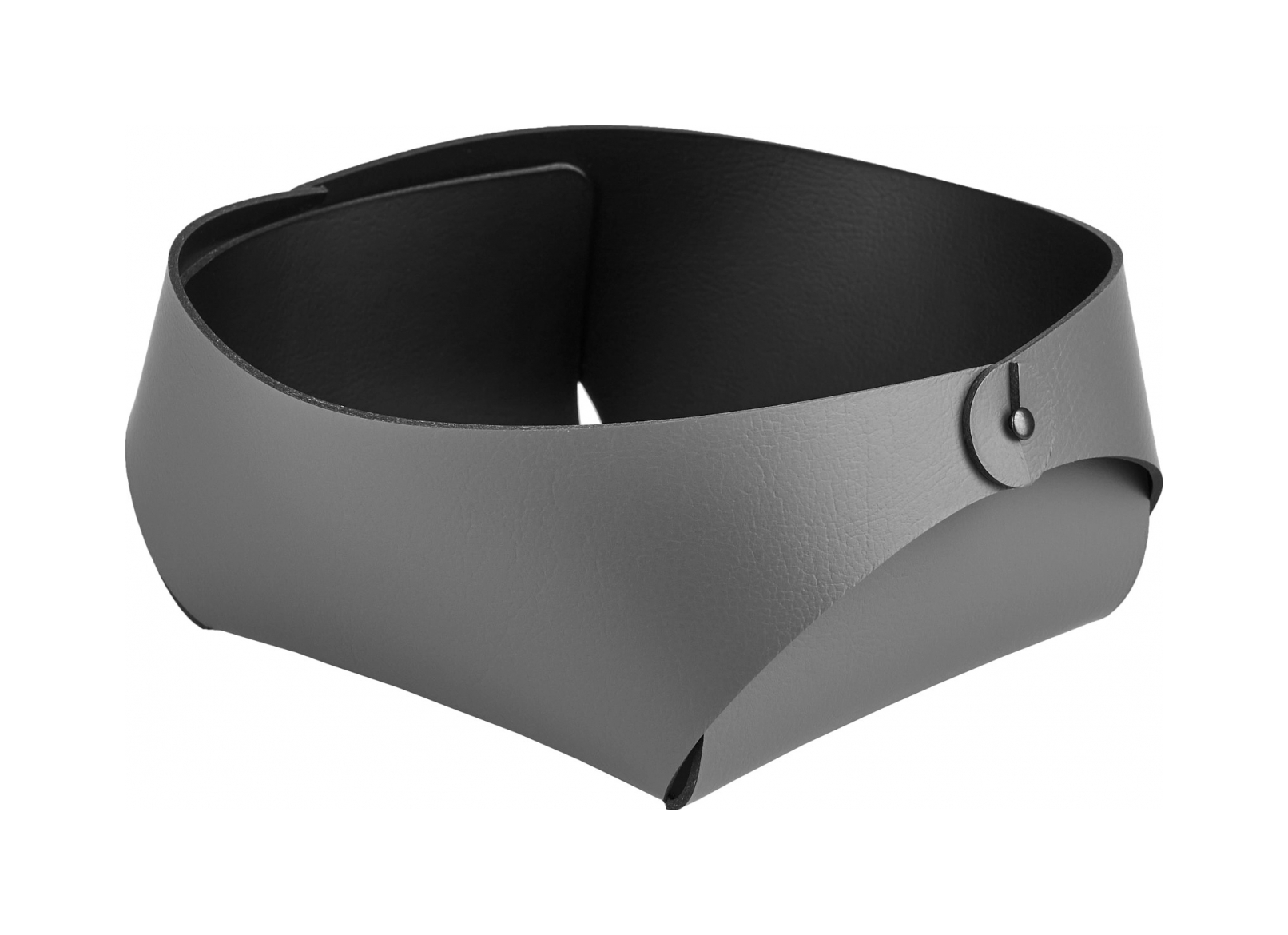 Корзина для хлеба FLORA 15х15 серая, кожа