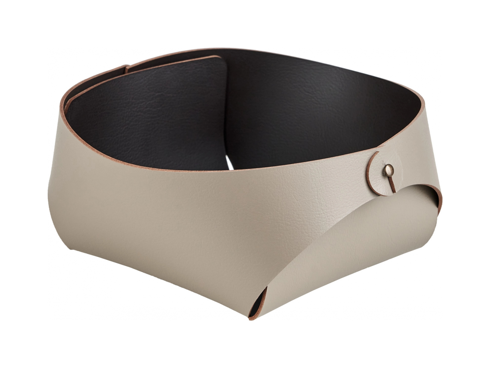 Корзина для хлеба FLORA 15х15 капучино, кожа