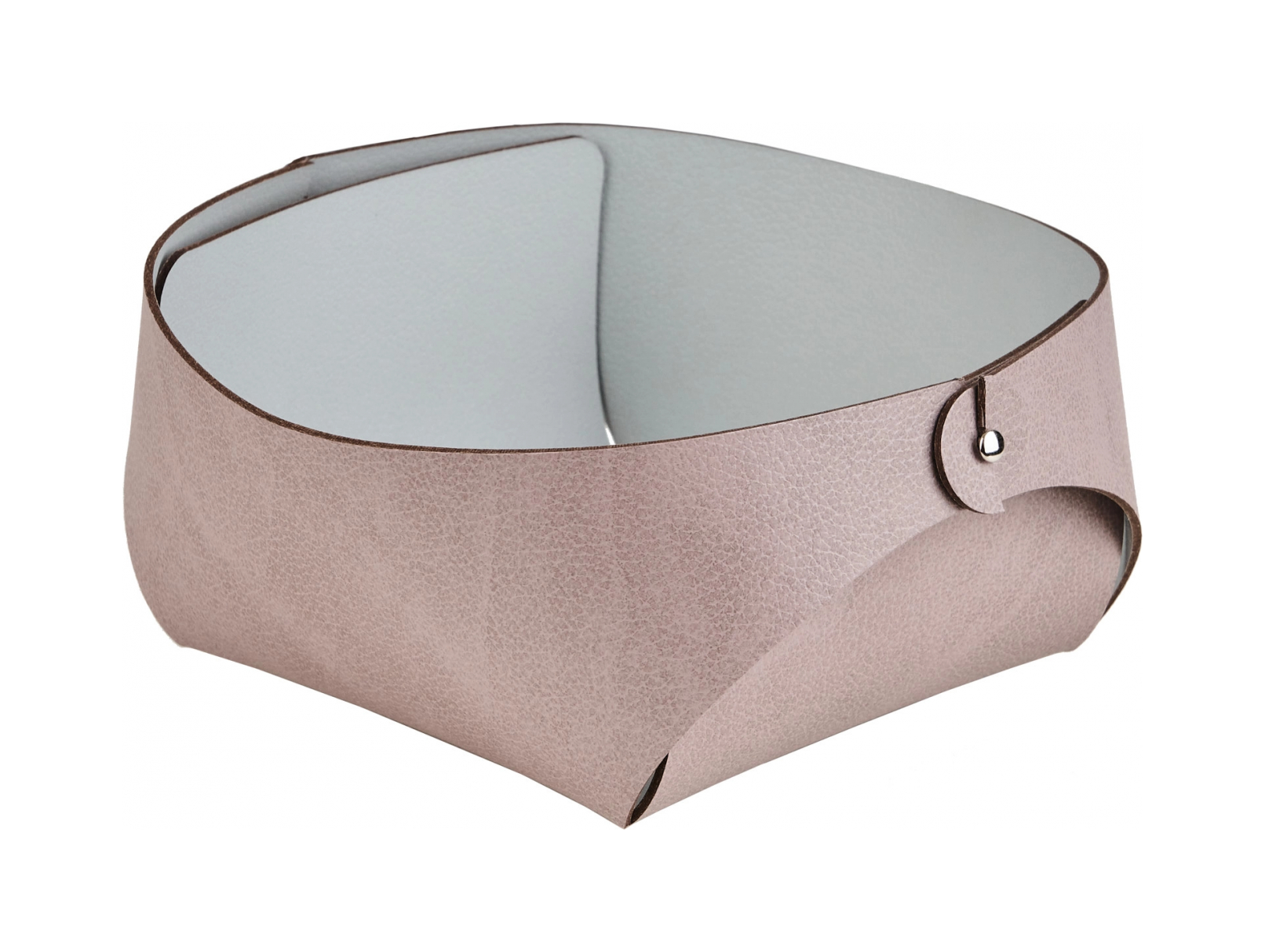 Корзина для хлеба FLORA 15х15 пепельная роза, кожа