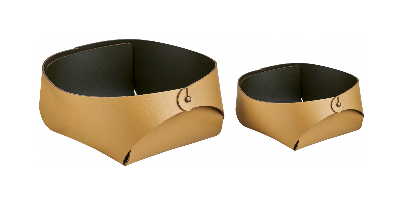 Корзина для хлеба FLORA 15х15 горчица, кожа – 2