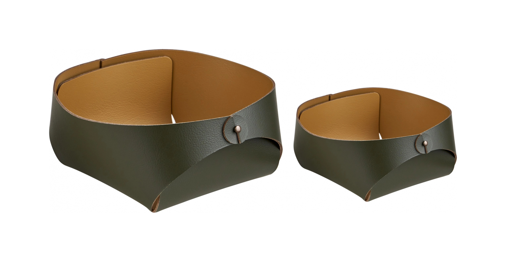 Корзина для хлеба FLORA 15х15 олива, кожа ADJ 0041.55.TS16