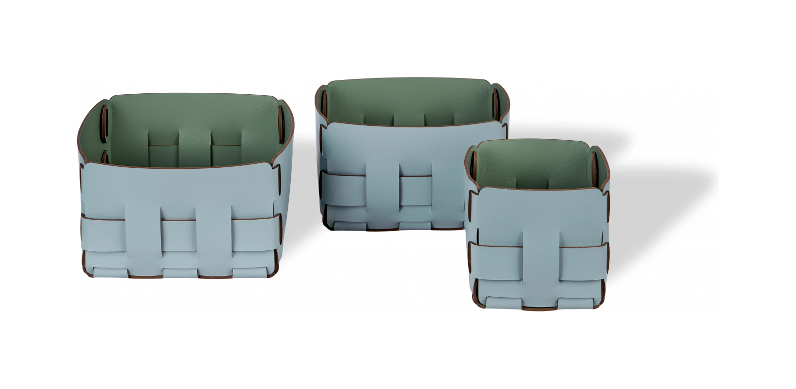 Корзиночка Mini BOTTEGA 12х19 небесно-голубая, кожа ADJ 1012.50.TS30