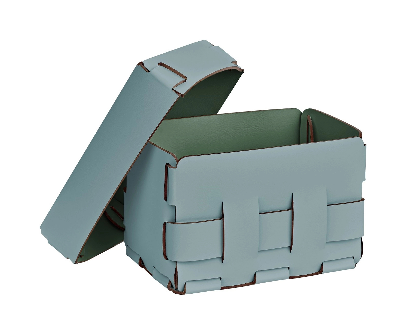 Корзиночка Mini BOTTEGA 12х19 небесно-голубая, кожа ADJ 1012.50.TS30