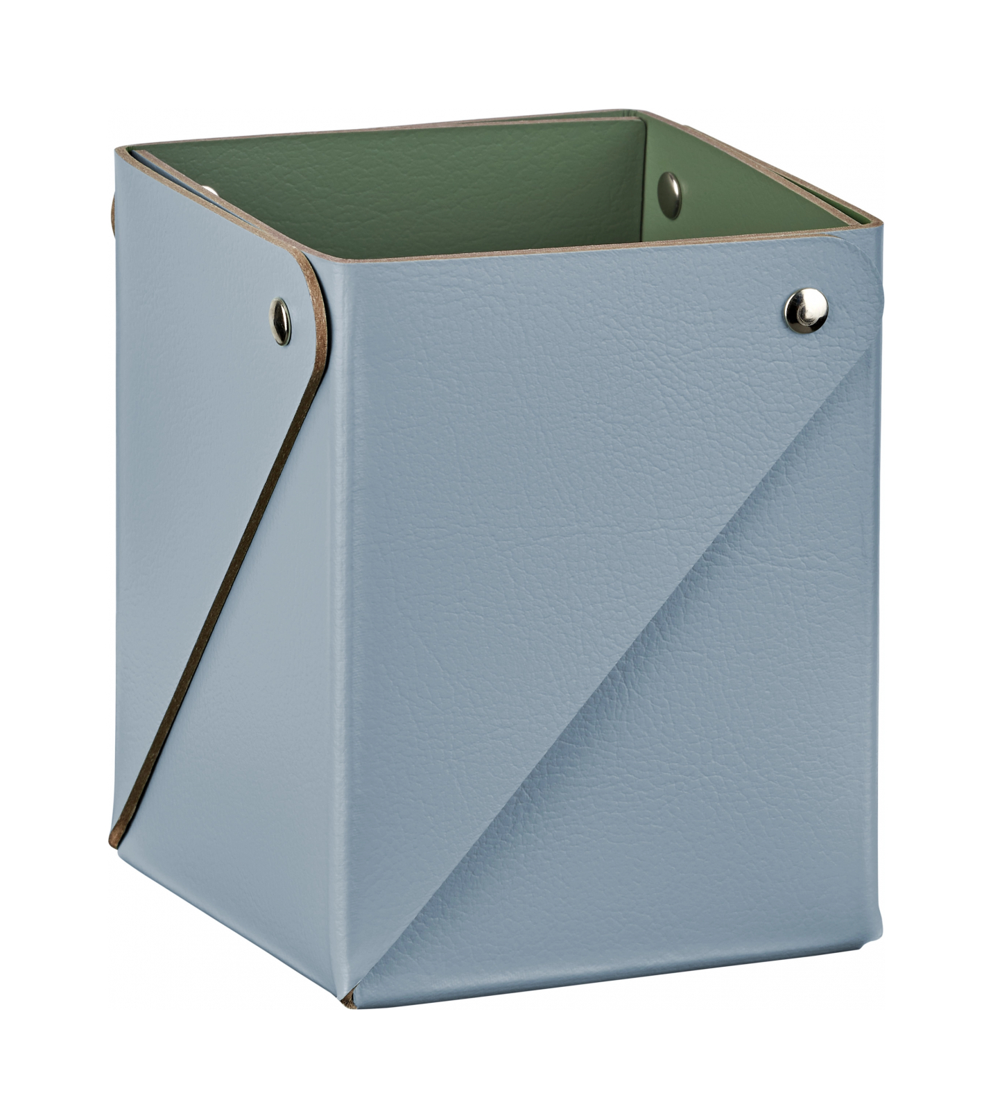 Стакан для канцелярии 8x8 небесно-голубой, кожа