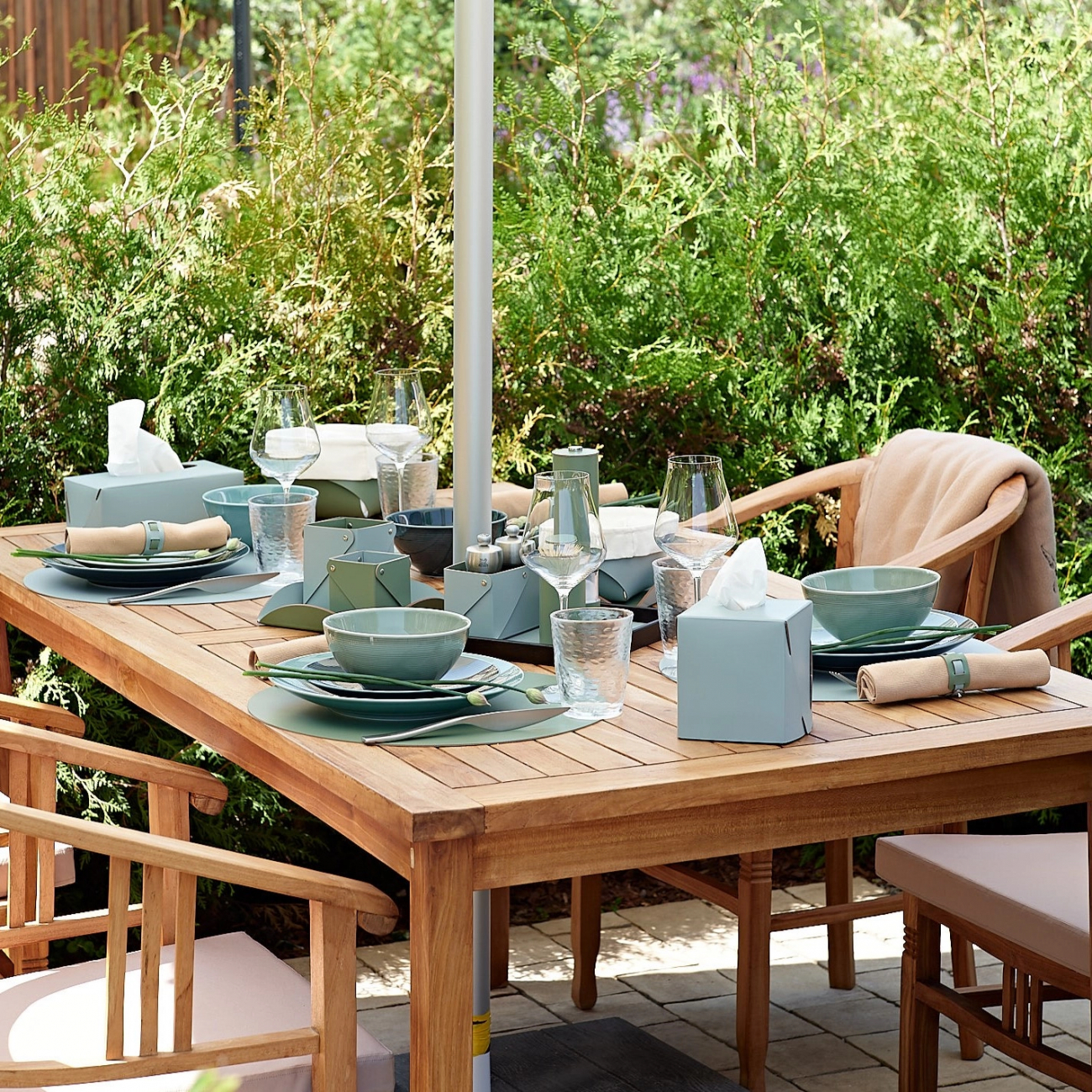 Салфетница для Kleenex 12x12 небесно-голубая, кожа – 2