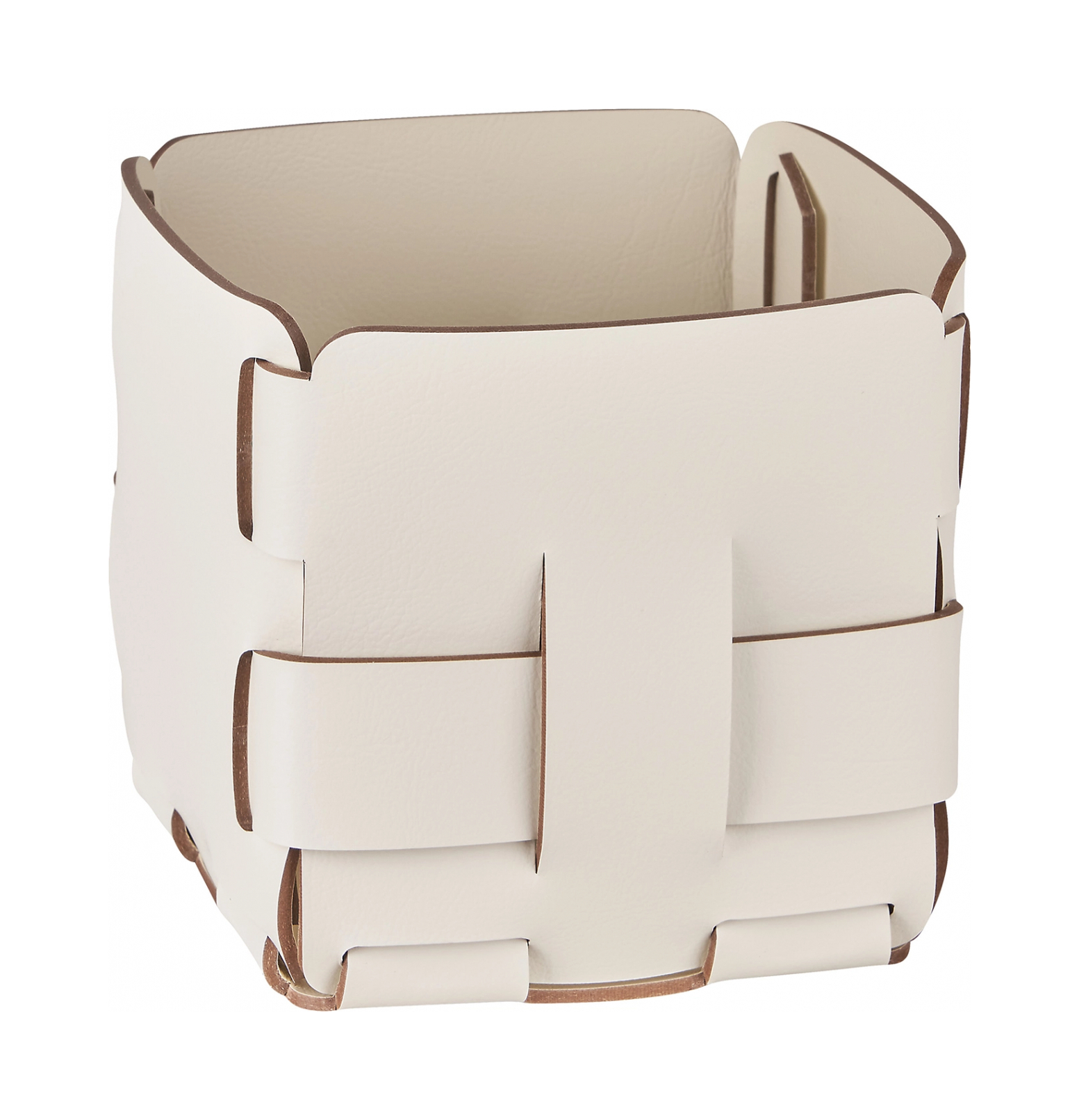 Корзиночка Mini BOTTEGA 12х12 белая, кожа ADJ 1013.10.TS30