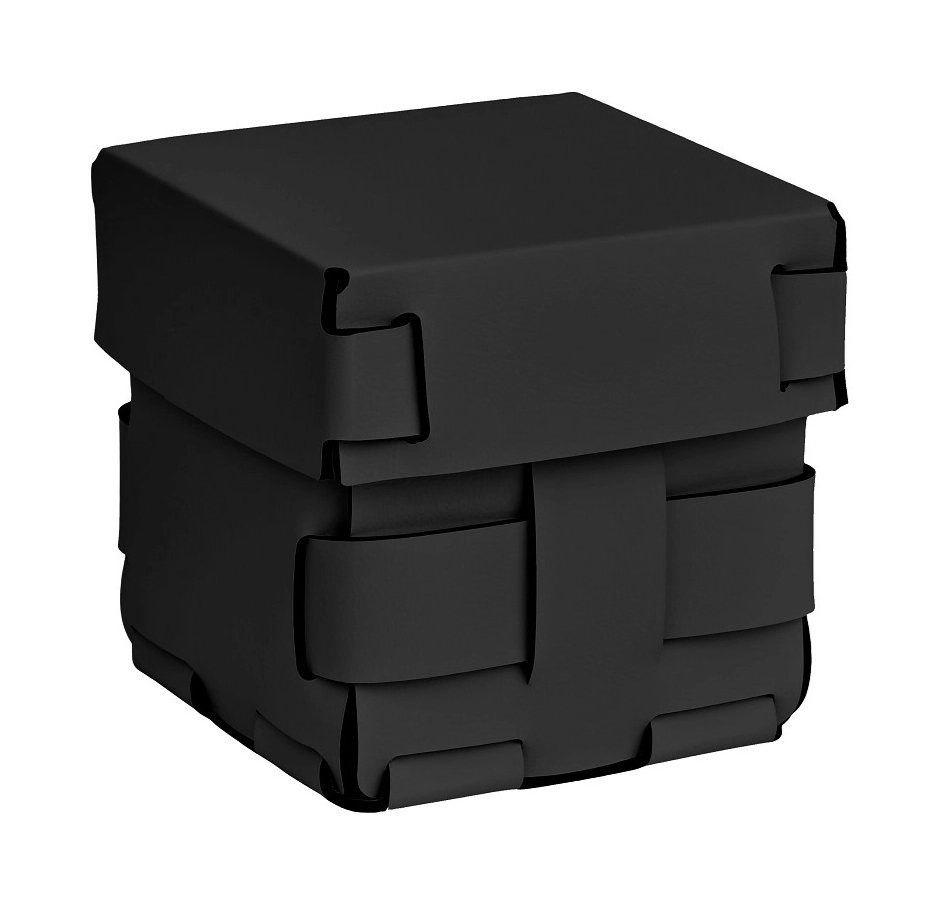 Корзиночка Mini BOTTEGA 12х12 чёрная, кожа