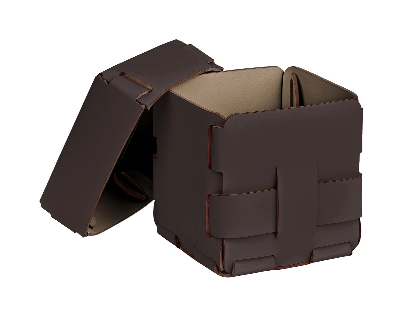 Корзиночка Mini BOTTEGA 12х12 шоколад, кожа ADJ 1013.06.TS30