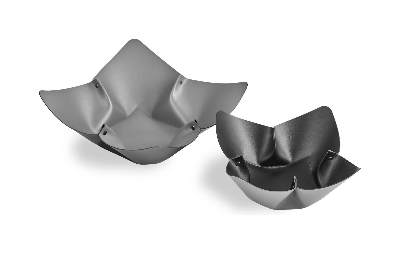 Фруктовница 35 см чёрная, кожа – 2