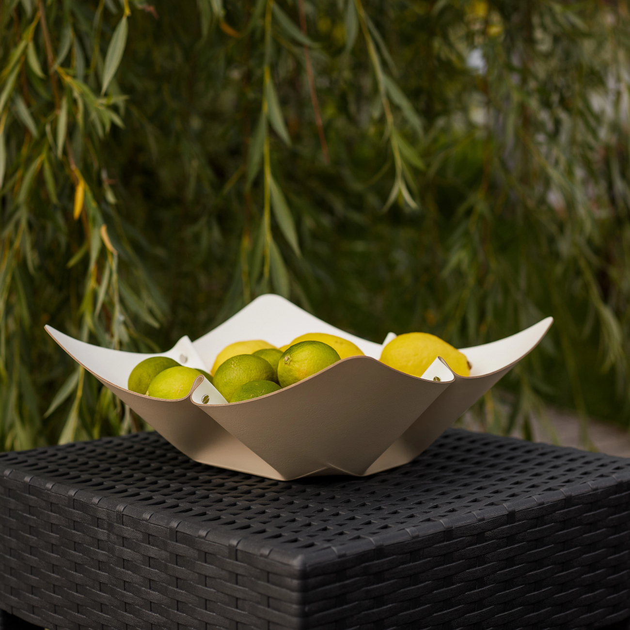 Фруктовница 35 см панна кота, кожа ADJ 4035.16.TS16